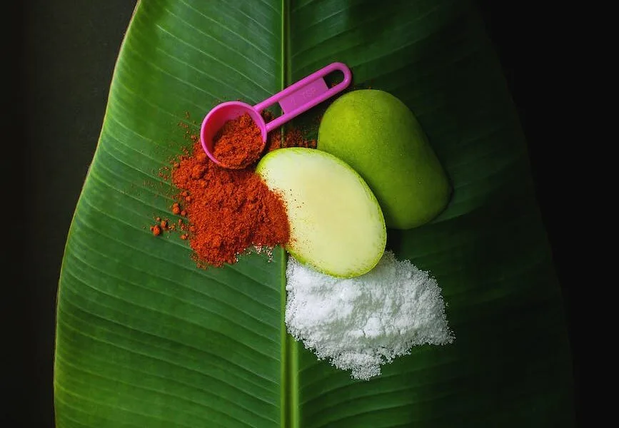 green mango with chili powder