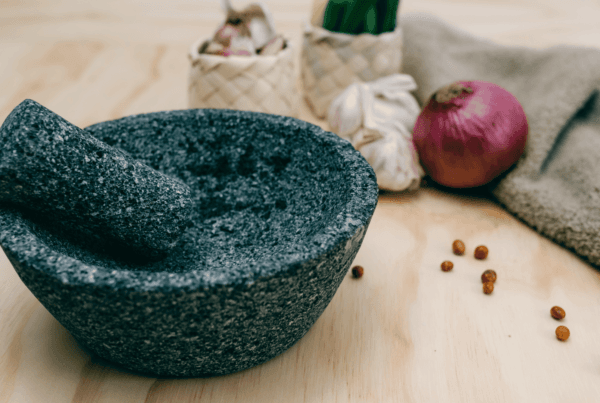 Molcajete or mortar and pestle - Required tool for cooking Mayan Food