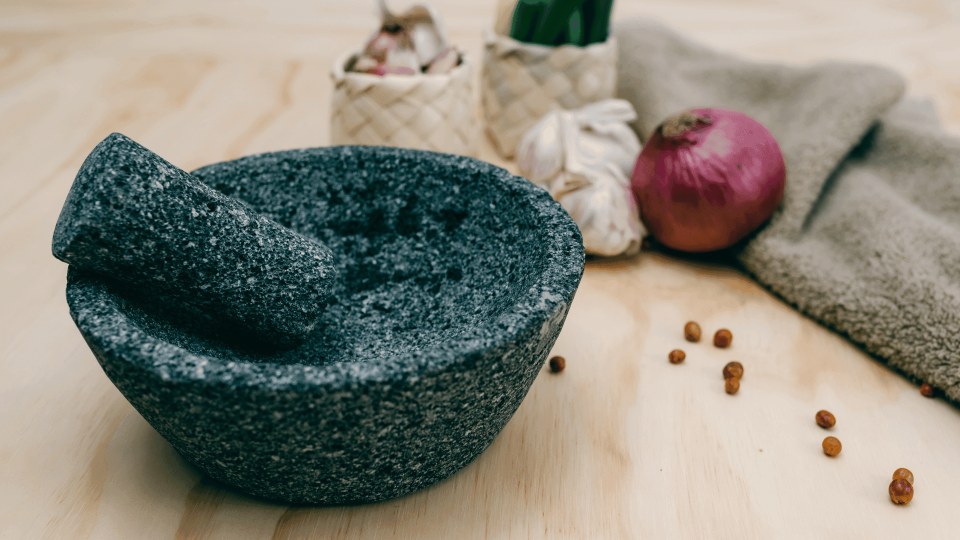 Molcajete or mortar and pestle - Required tool for cooking Mayan Food