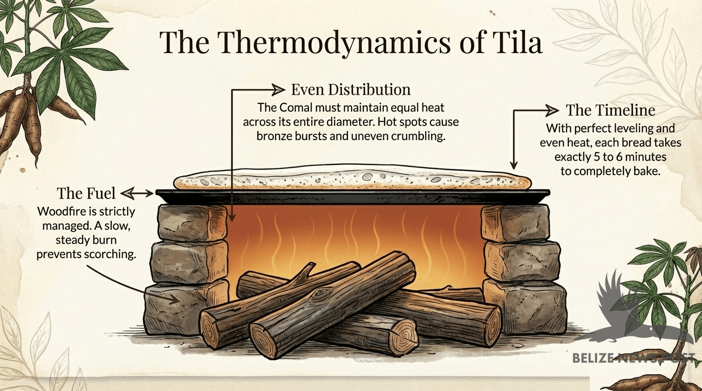 Baking cassava bread on a tila comal the traditional Garifuna method