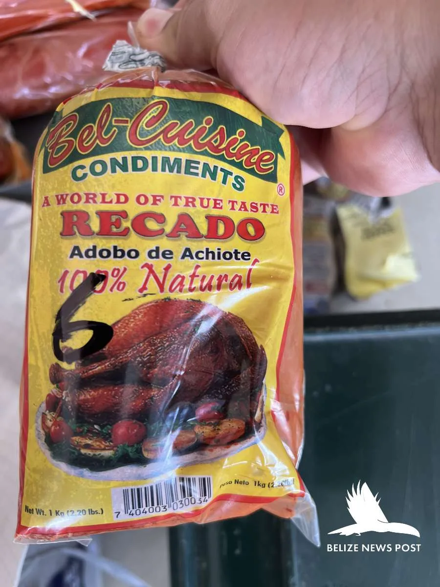 Bel-Cuisine Condiments recado package, Adobo de Achiote 100% Natural — orange walk tacos belize news post