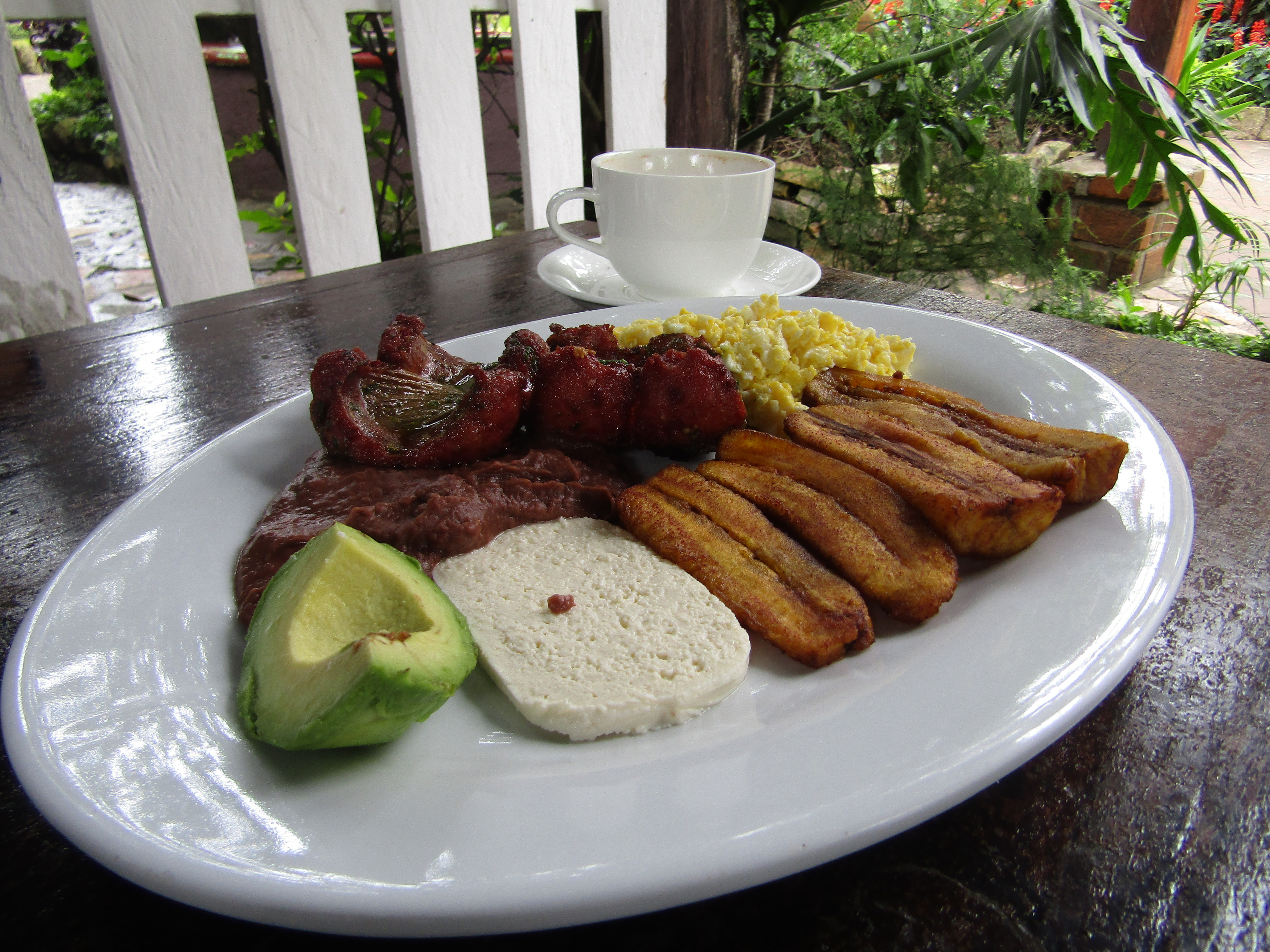 A spread of traditional Honduran food