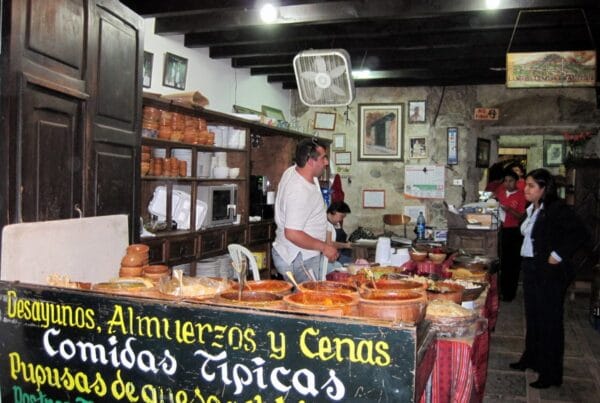 A spread of Guatemalan typical food