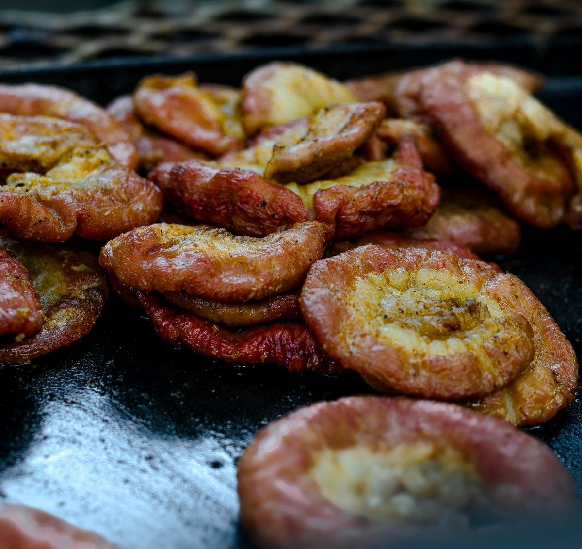 Fried plantain tajadas, a fixture of the Honduran plato típico