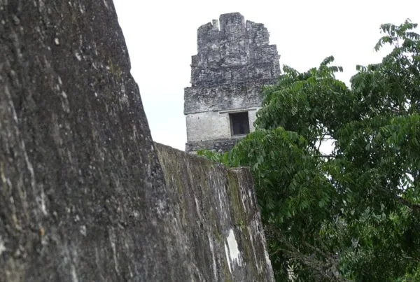 Temple I rising over the Gran Plaza at Tikal, Guatemala
