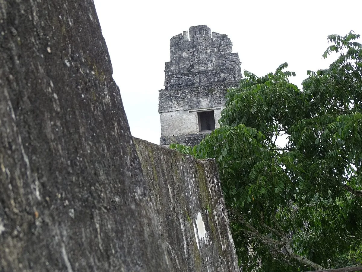 Temple I rising over the Gran Plaza at Tikal, Guatemala