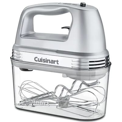 Cuisinart Power Advantage Plus 9-Speed Hand Mixer, 220W Motor, Electric Mixer with Dishwasher-Safe Beaters, Storage Case, HM-90BCS, Brushed Chrome