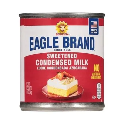 Eagle Brand 14oz Sweetened Condensed Milk, Great for Flan, Cooking, Baking, Drinks, Dessert, Ice Cream, No Artificial Ingredients, Gluten Free, Rich Creamy Flav