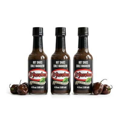 El Yucateco Black Label Reserve Chile Habanero Hot Sauce, 4 fl oz, Pack of 3