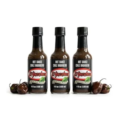 El Yucateco Black Label Reserve Chile Habanero Hot Sauce, 4 fl oz, Pack of 3