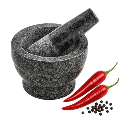 IMUSA USA Small Polished Mortar and Pestle, 3.75”, Granite