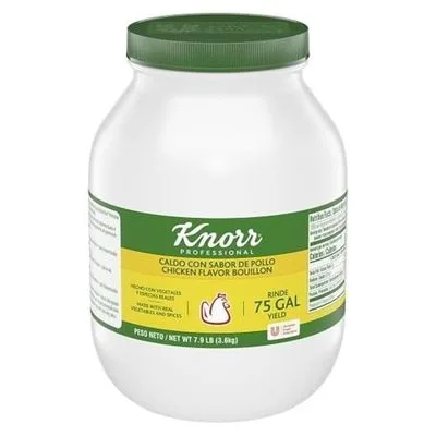 Knorr Granulated Chicken Bouillon Caldo De Pollo, Bulk Chicken Soup Base and Seasoning, 7.9 lb Tub (Pack of 4)