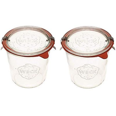 WECK Canning Jars 742 Mold Jars, 1/2 Liter Tall Jar Set (2 Jars)