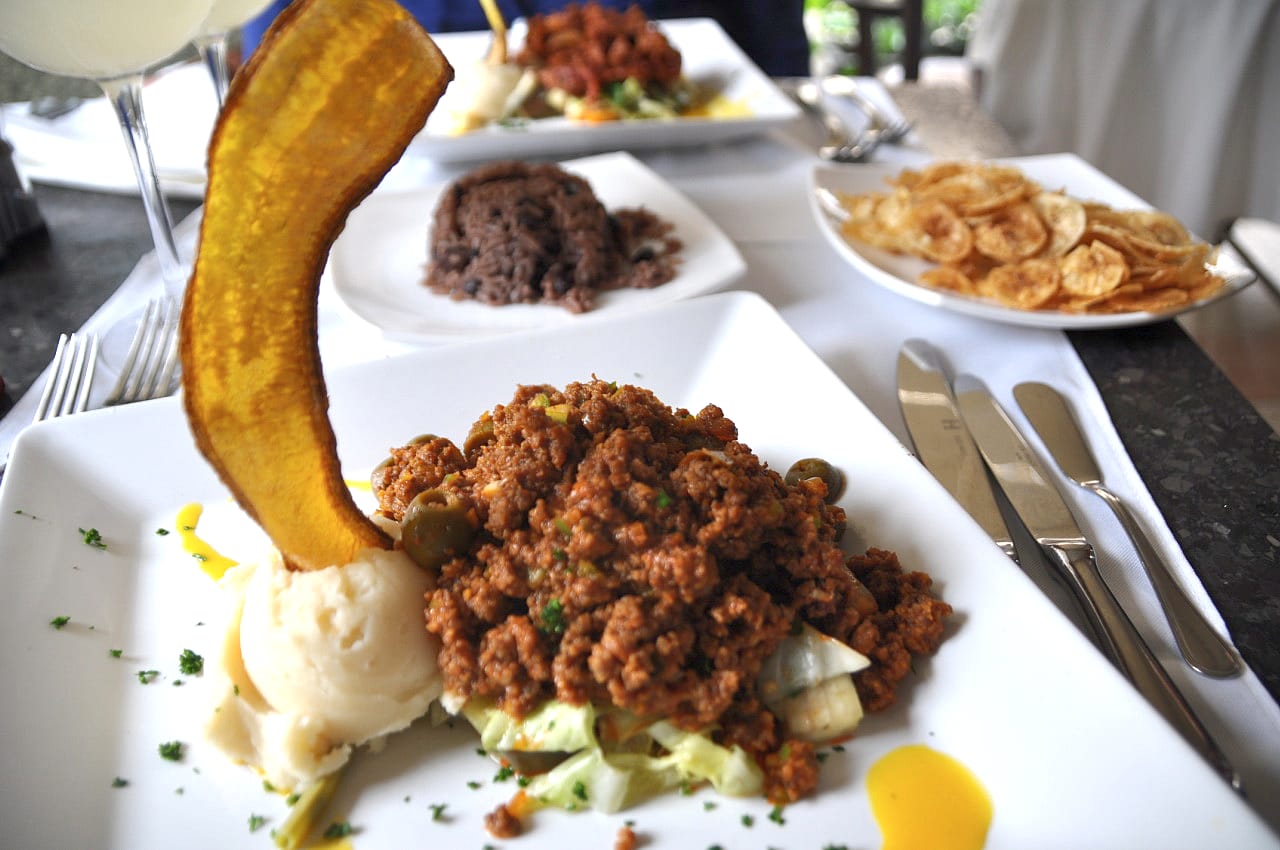Picadillo served over white rice