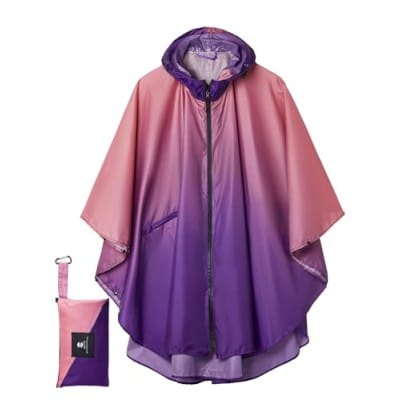 SaphiRose Hooded Rain Poncho (Unisex, Packable)