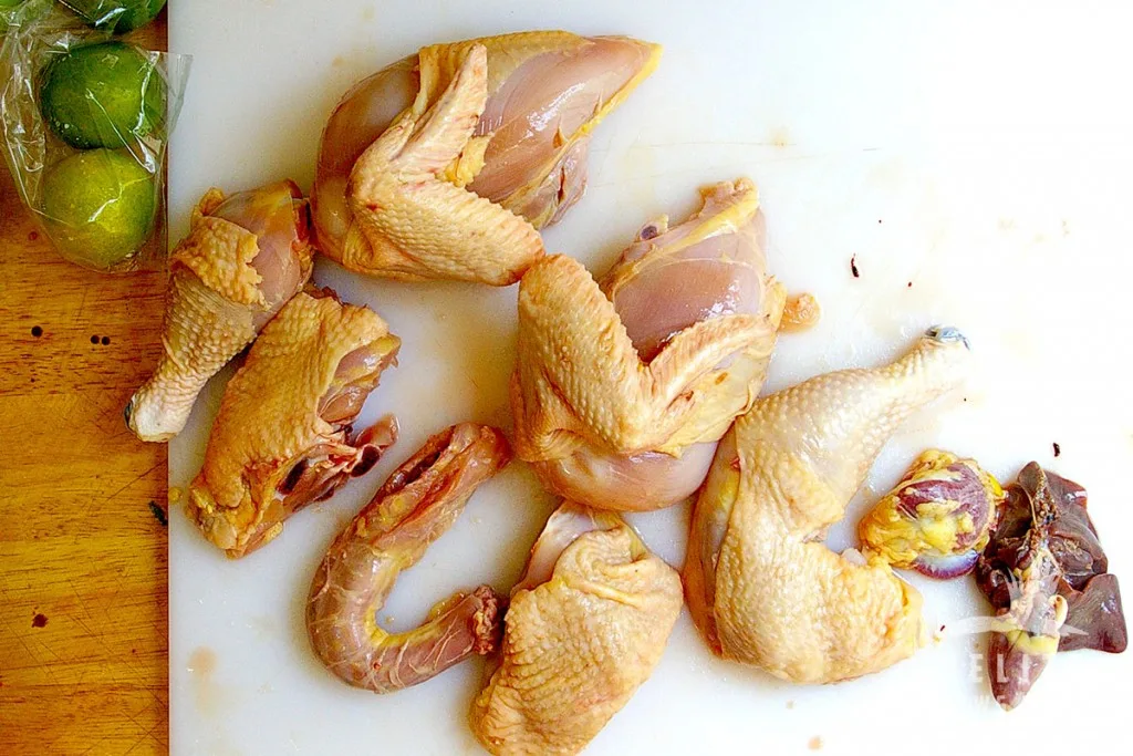 BBQ Chicken - quartering the chicken