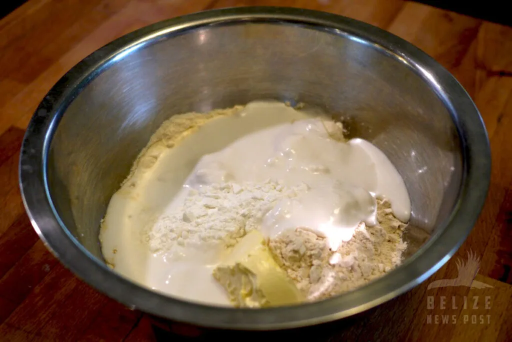 Belizean Johnny Cakes Recipe Step 2: Adding Wet Ingredients