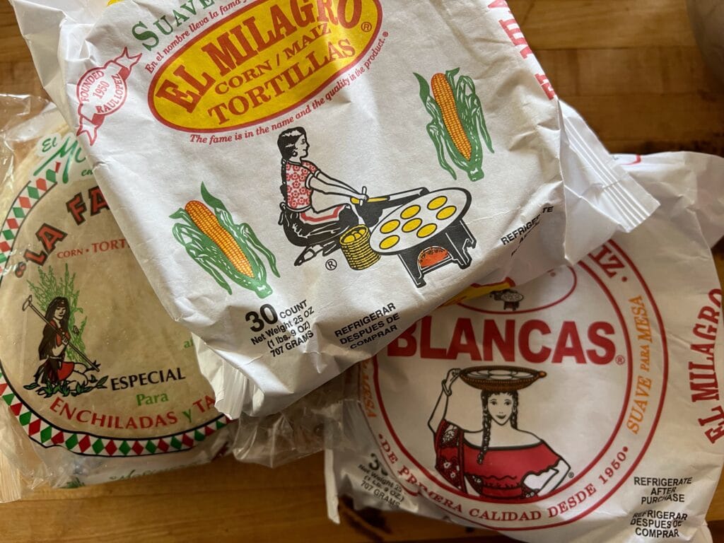 Three Brands of Corn Tortillas - Blancas, La Favorita, and El Milagro