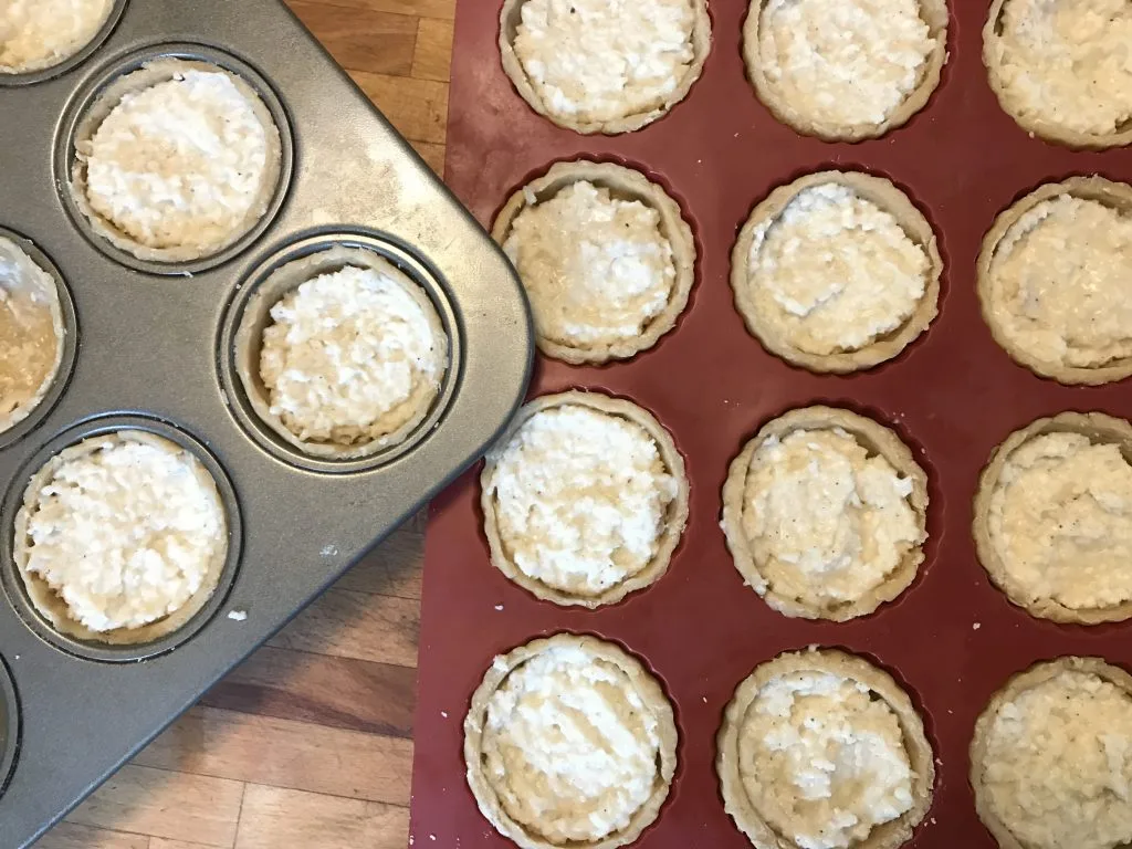 Belizean Coconut Tart Recipe - Coconut Tarts Baked Raw in Cup Cake Pans