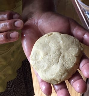 Raw papusa filled and ready for cooking.