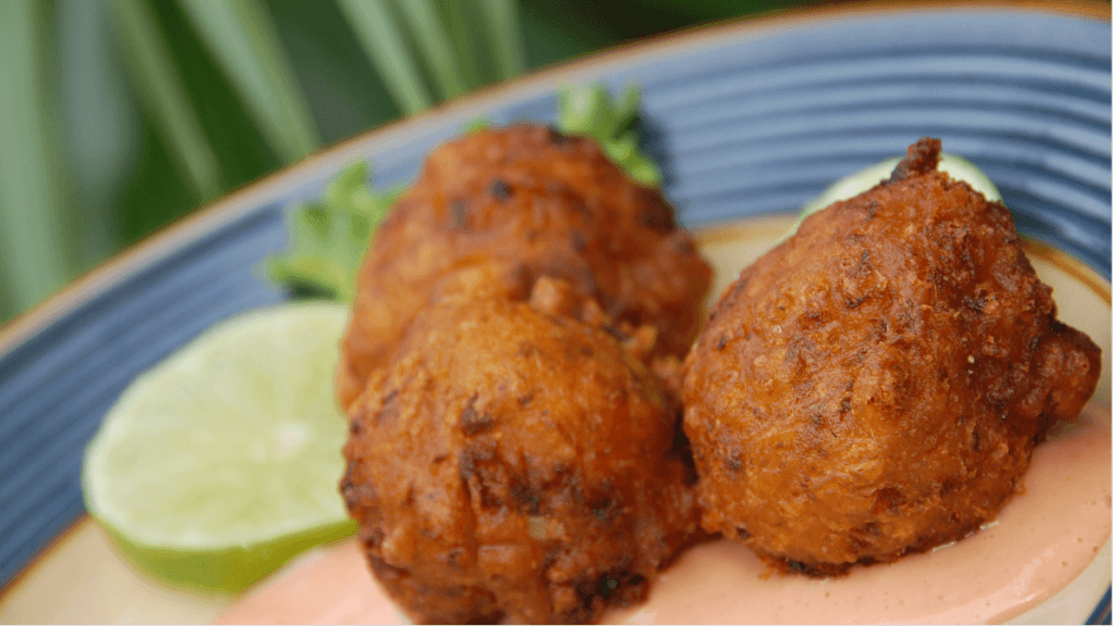 Conch Fritters are deep fried and a perfect way to enjoy fresh conch that is fully cooked.